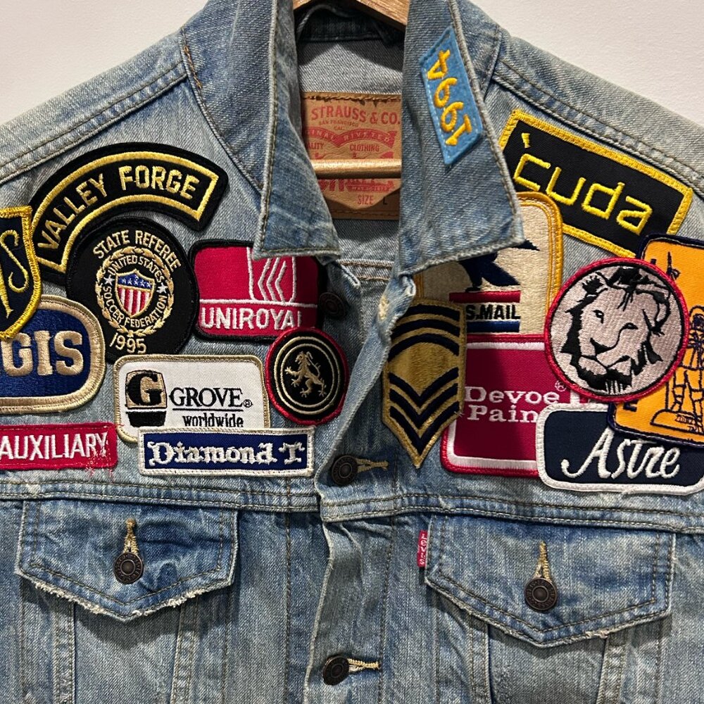 Levi's trucker one of a kind custom patched - Picture 2 of 11